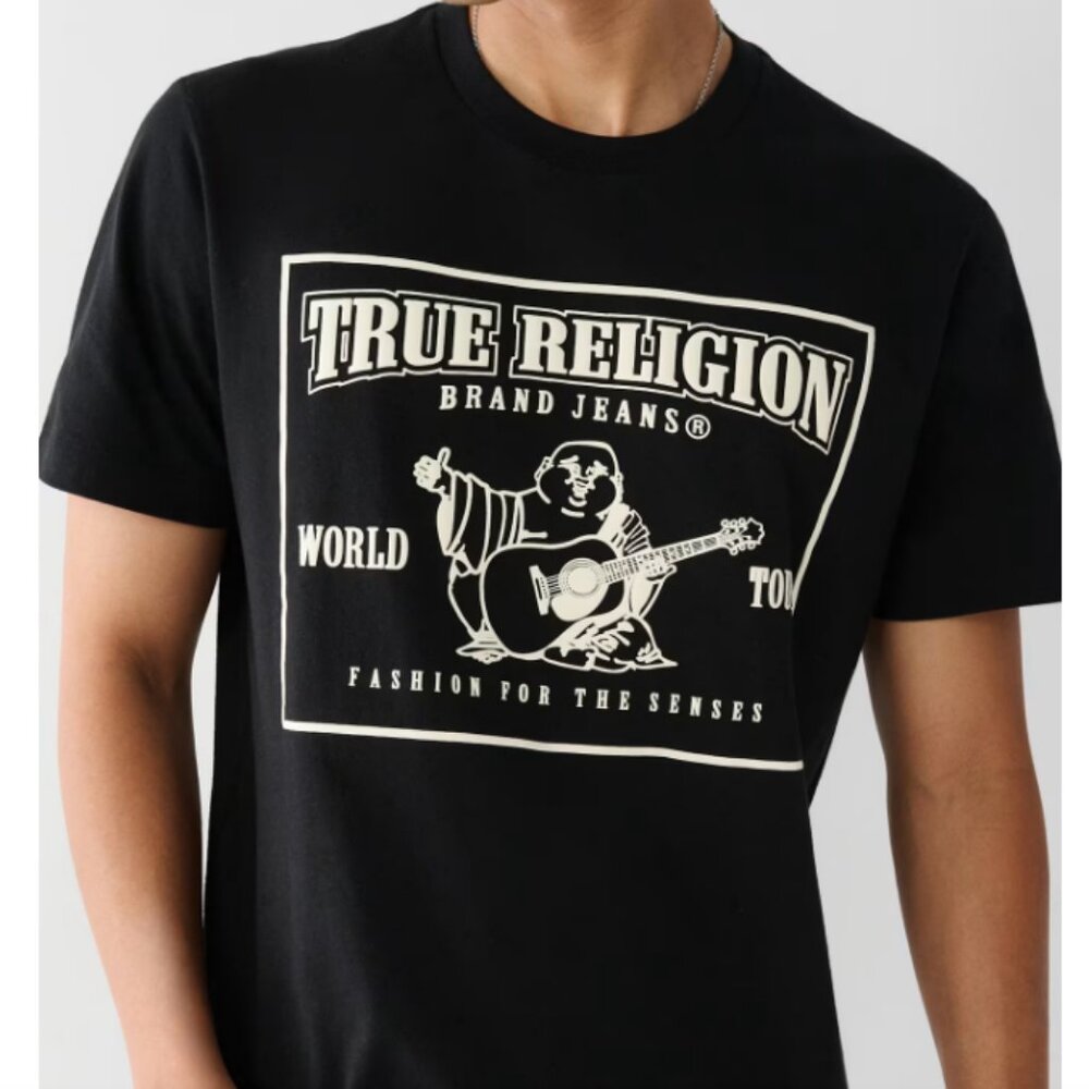 TRUE RELIGION CLASSIC PUFF PRINT TEE - M - BLACK